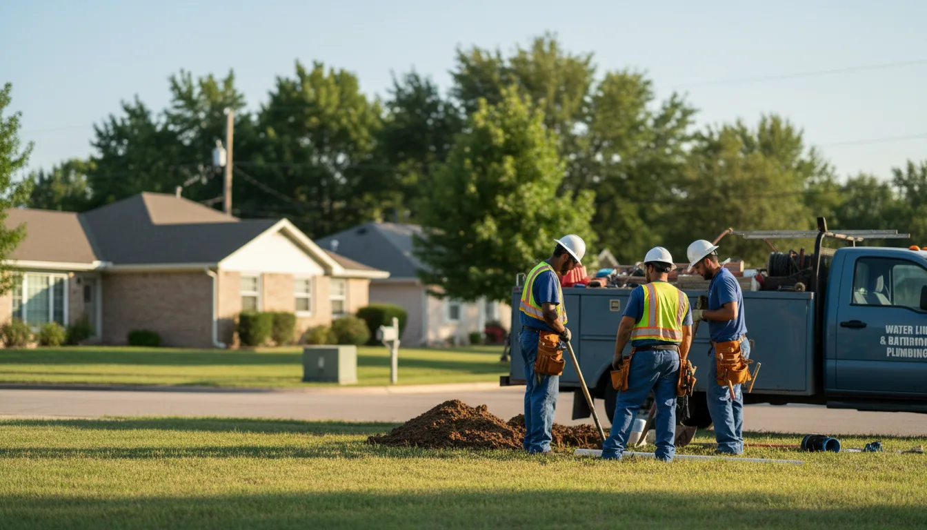 Residential water line and bathroom plumbing service in Tram, KY